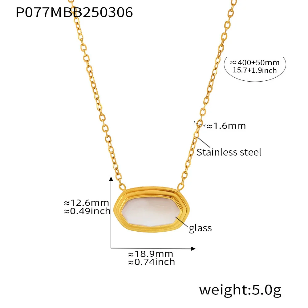 Wholesale Ferris Wheel Geometric Inlaid Necklace Pendant Stainless Steel 18K Gold Plated Titanium Steel Clavicle Chain Unisex - Image 5
