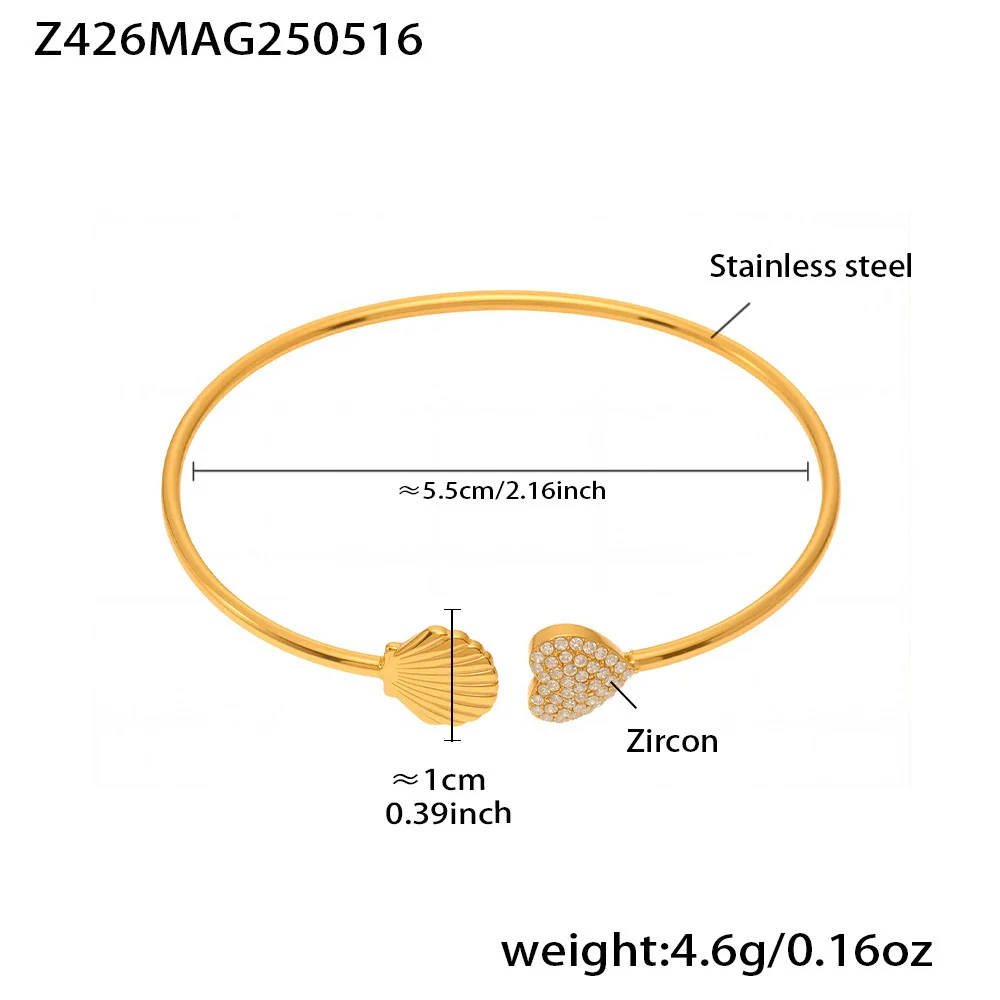 Wholesale Ferris Wheel Geometric Stainless Steel And Zircon Electroplated Elastic Open Bracelet For Women - Image 6