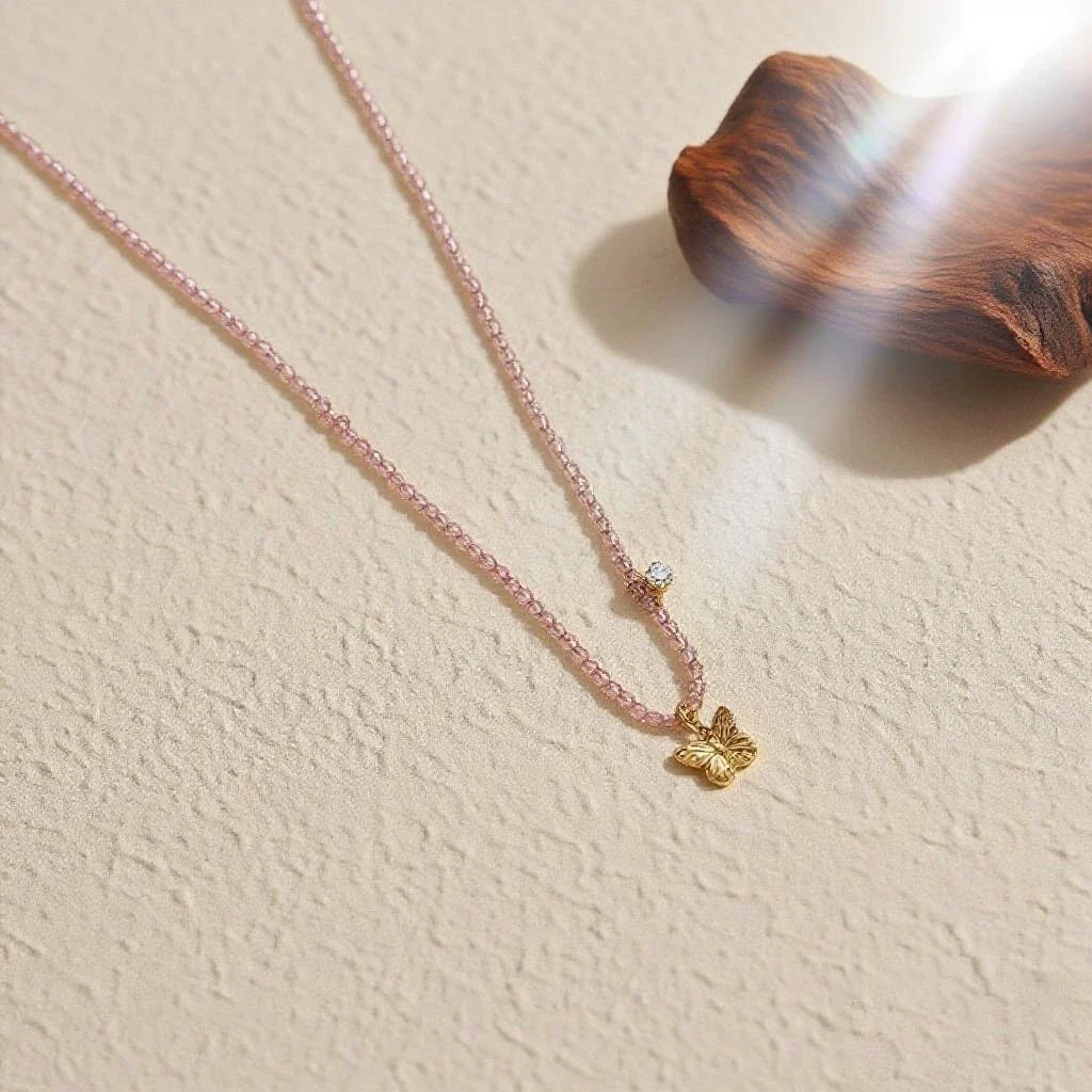 Wholesale Fourleaf Clover Rhombus Sweet And Cool Geometric Style Electroplated 18K Gold Steel Sweater Chain Jewelry For Women - Image 11