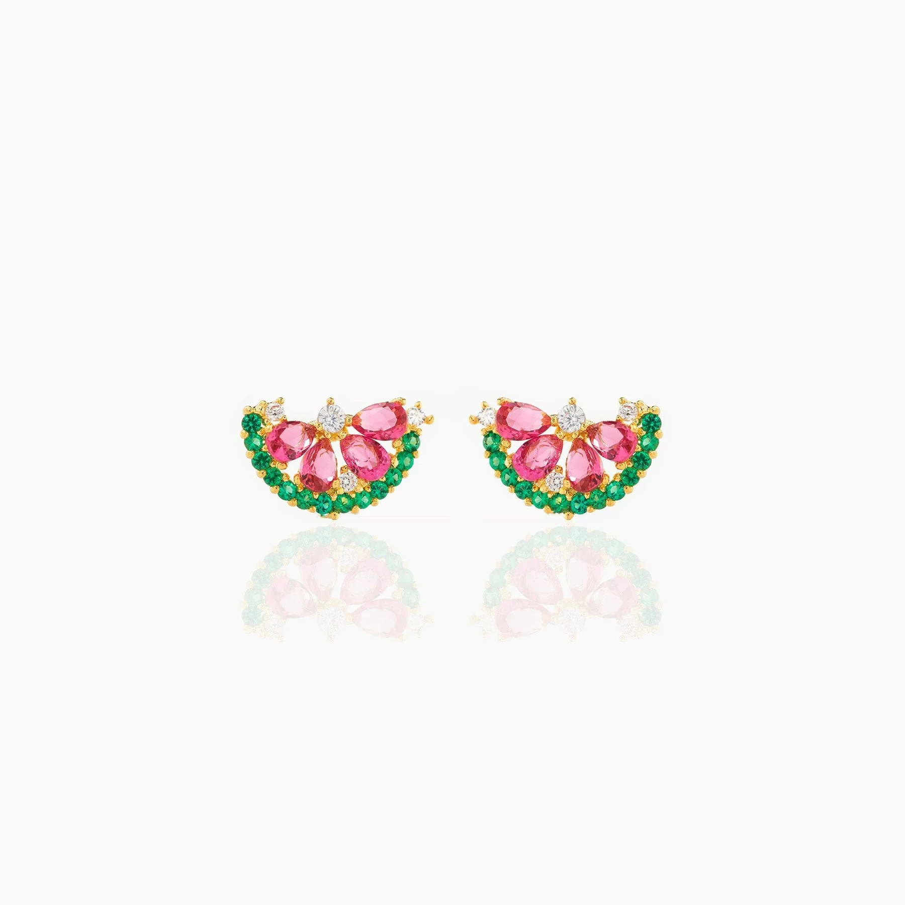 Wholesale Fruit Shaped Zircon Inlaid Copper Plated Real Gold Earrings - Image 5