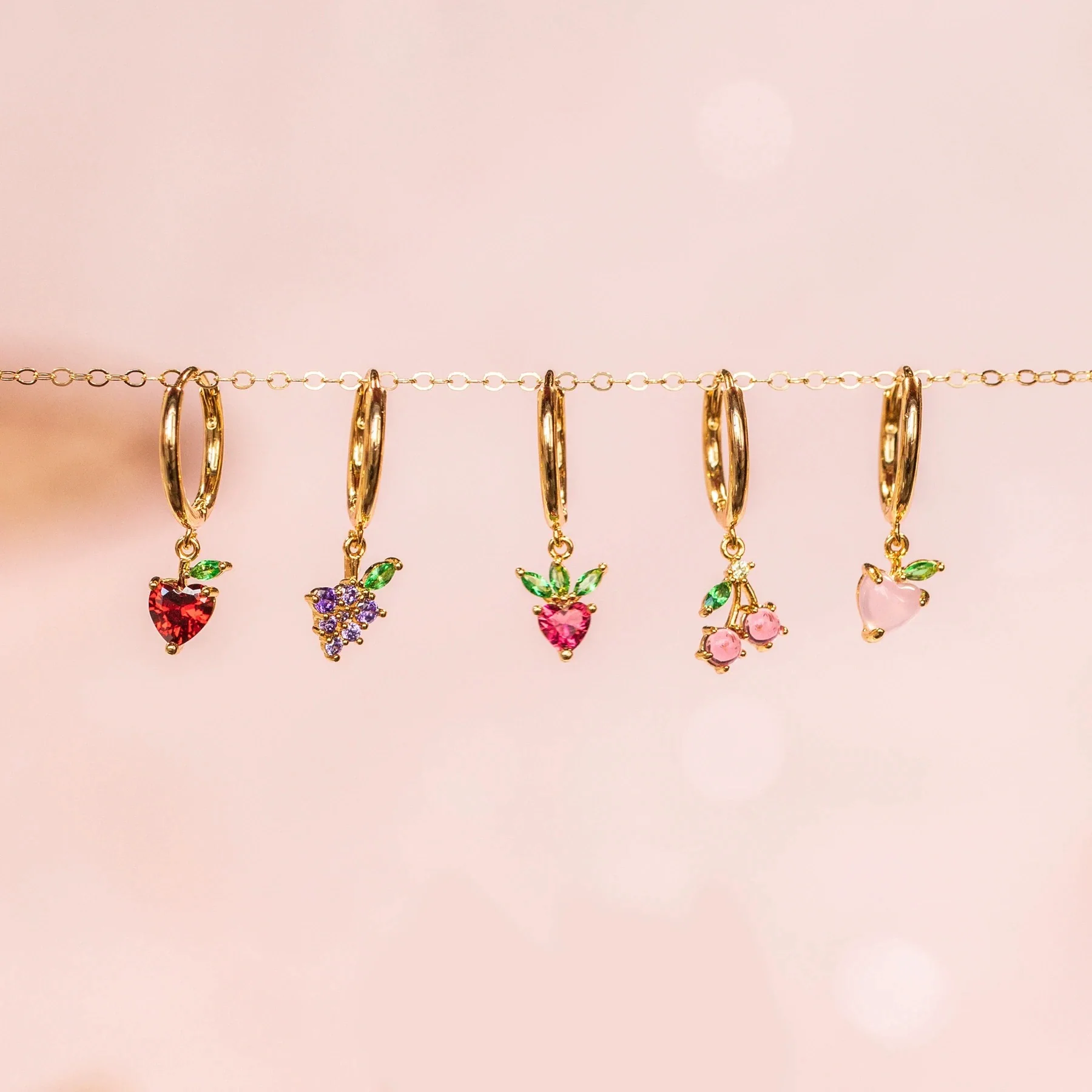 Wholesale Fruit Style Copper Earrings With Real Gold Plating For Women - Image 2
