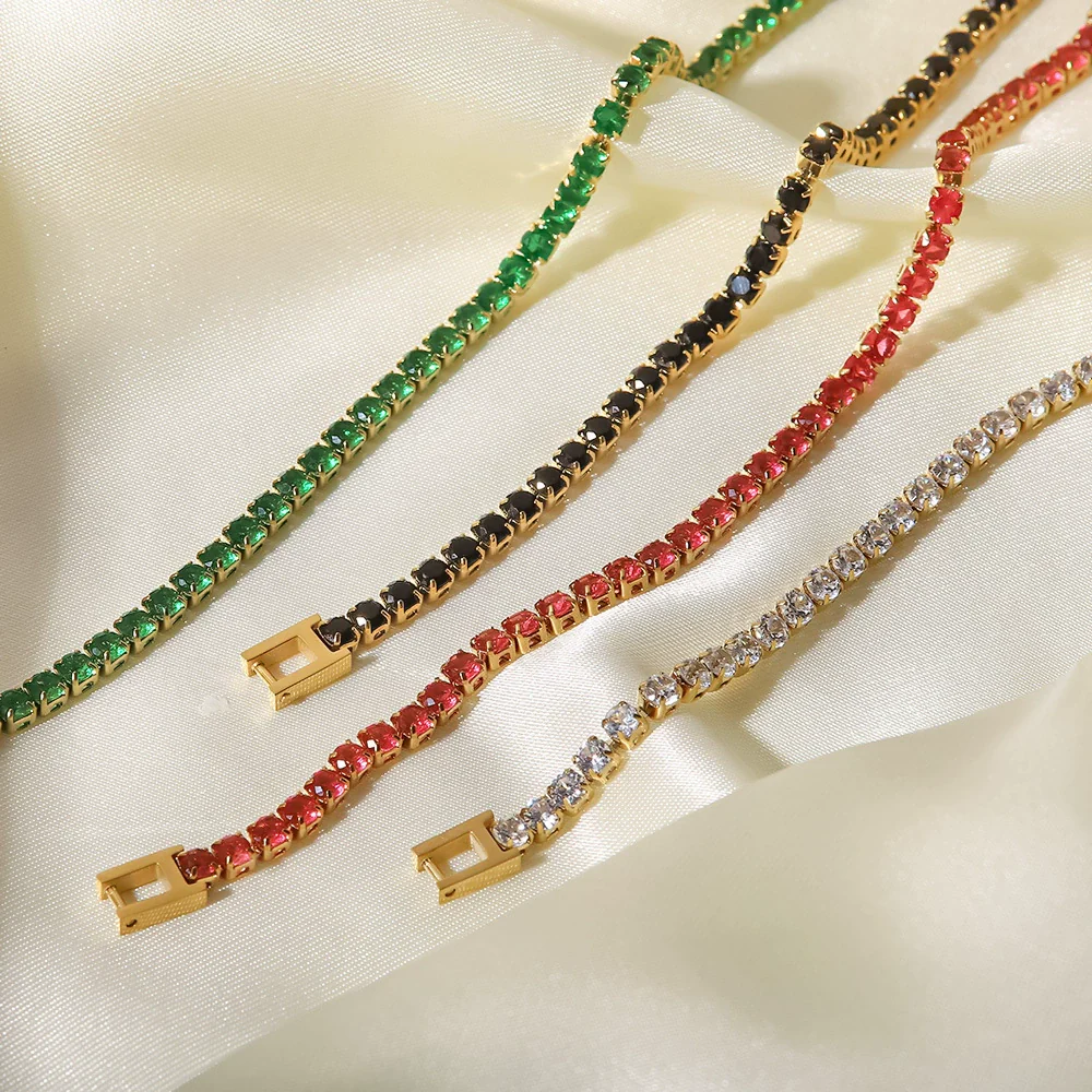 Wholesale Geometric 14K Gold Inlaid With Zircon Stainless Steel Bracelet For Women - Image 3