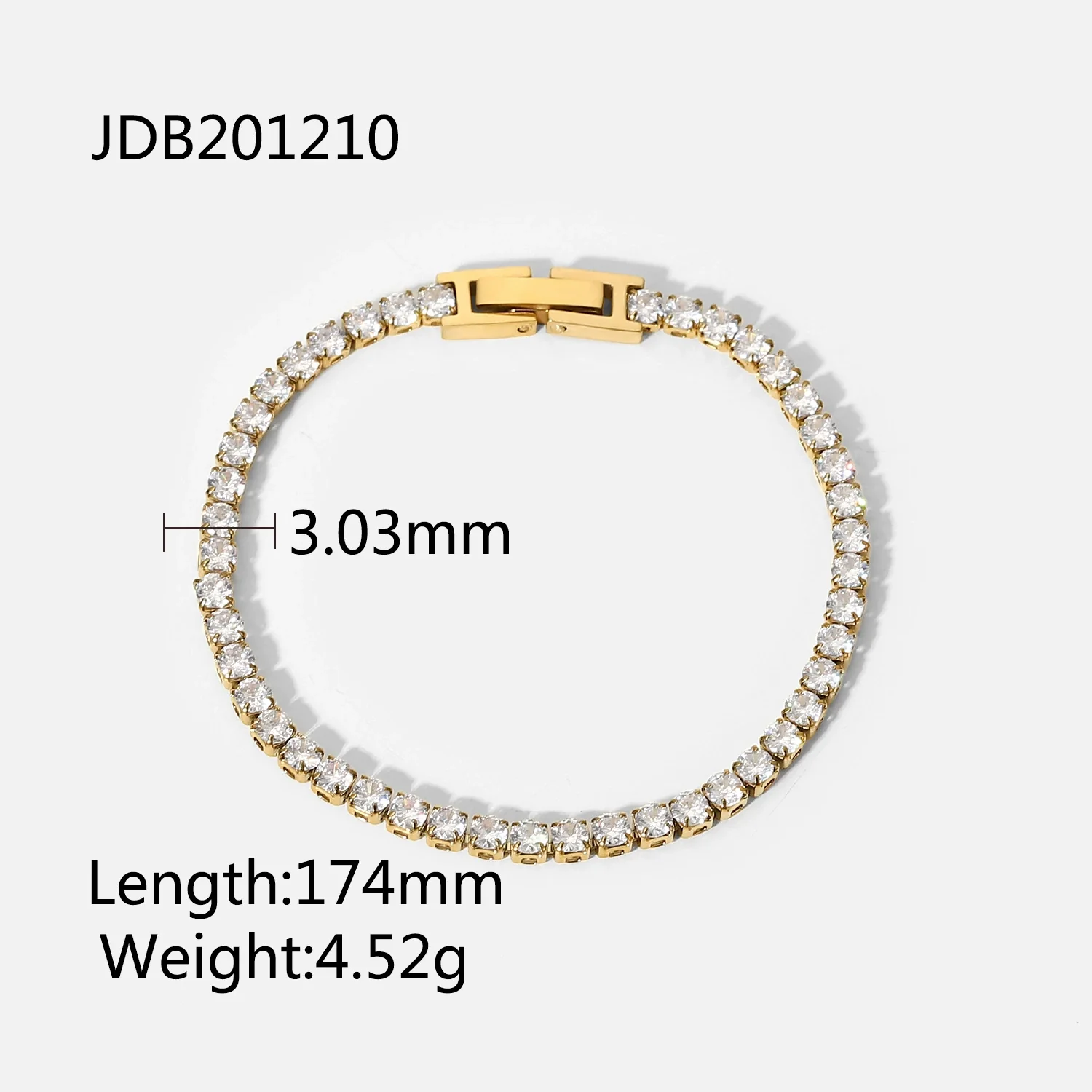 Wholesale Geometric 14K Gold Inlaid With Zircon Stainless Steel Bracelet For Women - Image 6