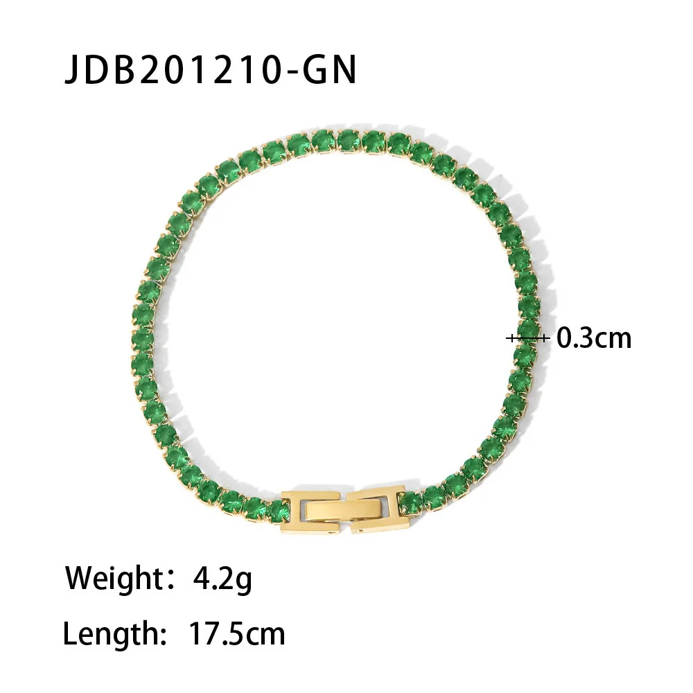 Wholesale Geometric 14K Gold Inlaid With Zircon Stainless Steel Bracelet For Women - Image 7