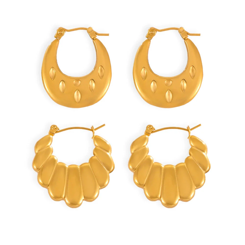 Wholesale Geometric 18K Gold Plated Titanium Steel Twist Earrings For Women - Image 5
