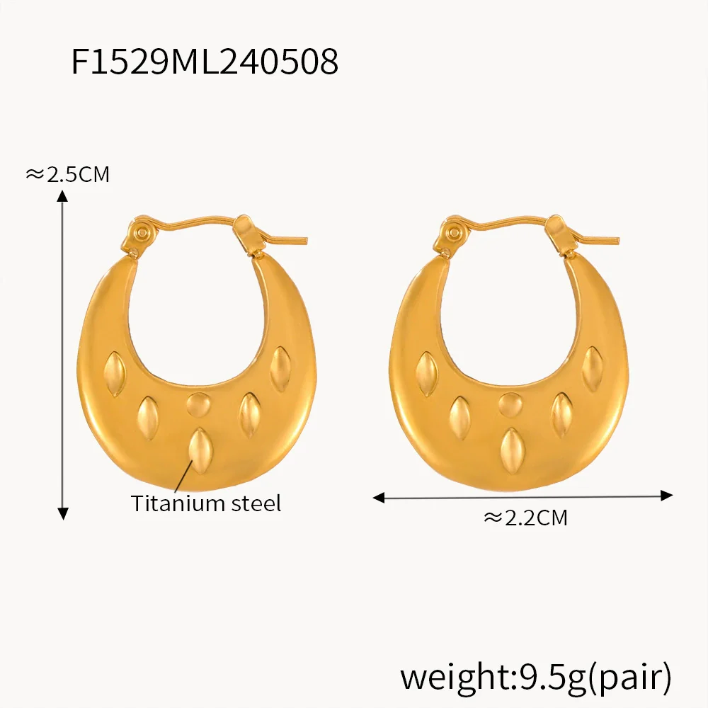 Wholesale Geometric 18K Gold Plated Titanium Steel Twist Earrings For Women - Image 7