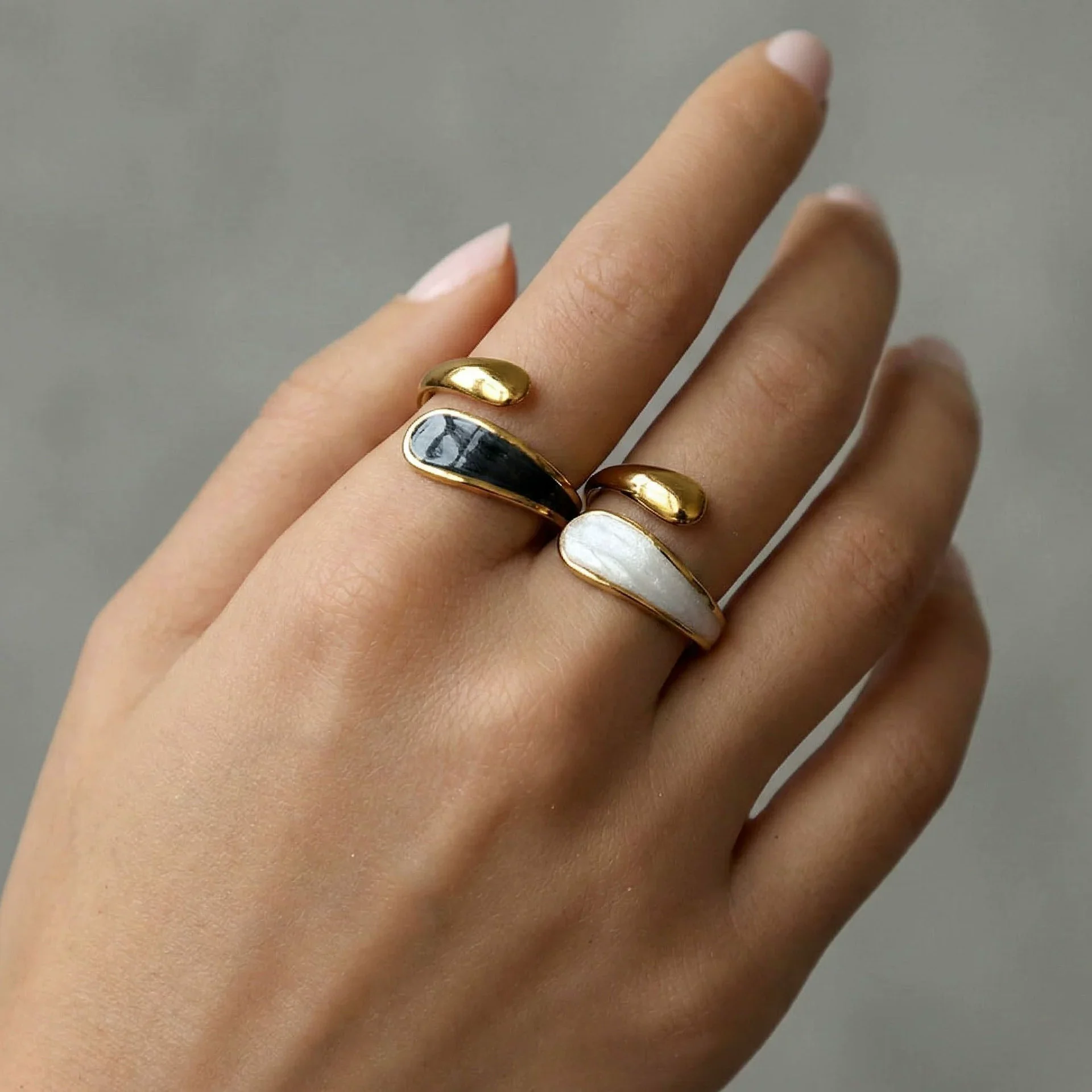 Wholesale Geometric And Heart Shape Electroplated Stainless Steel Ring For Women And Men