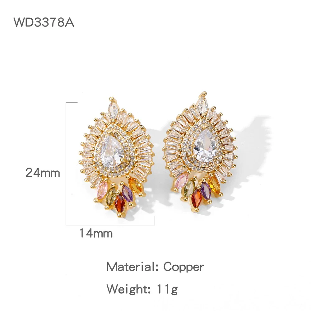 Wholesale Geometric Copper Electroplated Earrings For Women Elegant Style - Image 12