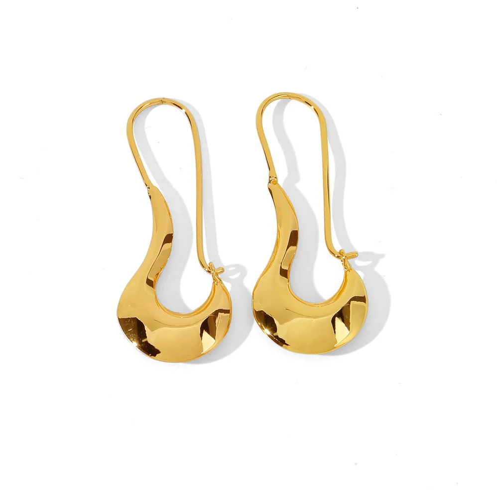 Wholesale Geometric Copper Electroplated Ringshaped Cshaped Moon Face Leopard Earrings For Women - Image 5