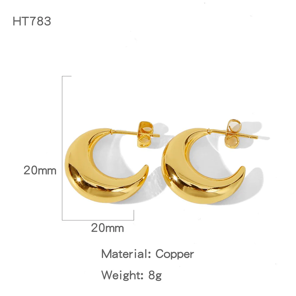 Wholesale Geometric Copper Electroplated Ringshaped Cshaped Moon Face Leopard Earrings For Women - Image 7