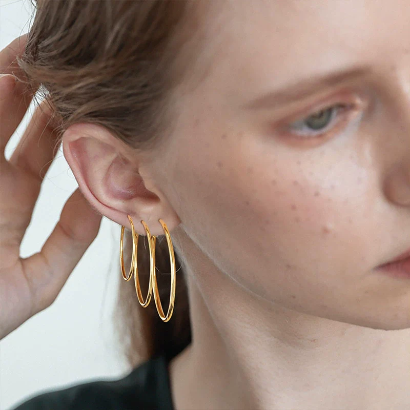 Wholesale Geometric Copper Gold Plated Women's Earrings - Image 2