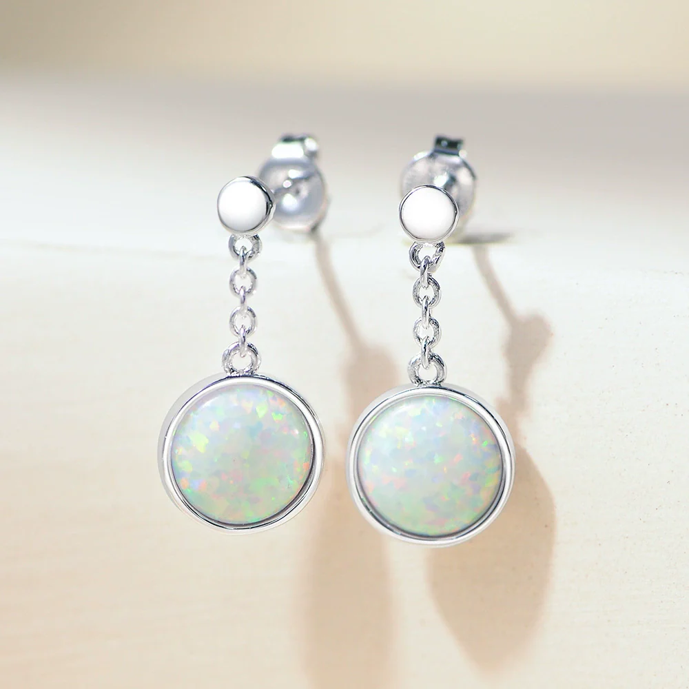 Wholesale Geometric Copper Goldplated Earrings For Women With Australian Opal - Image 2