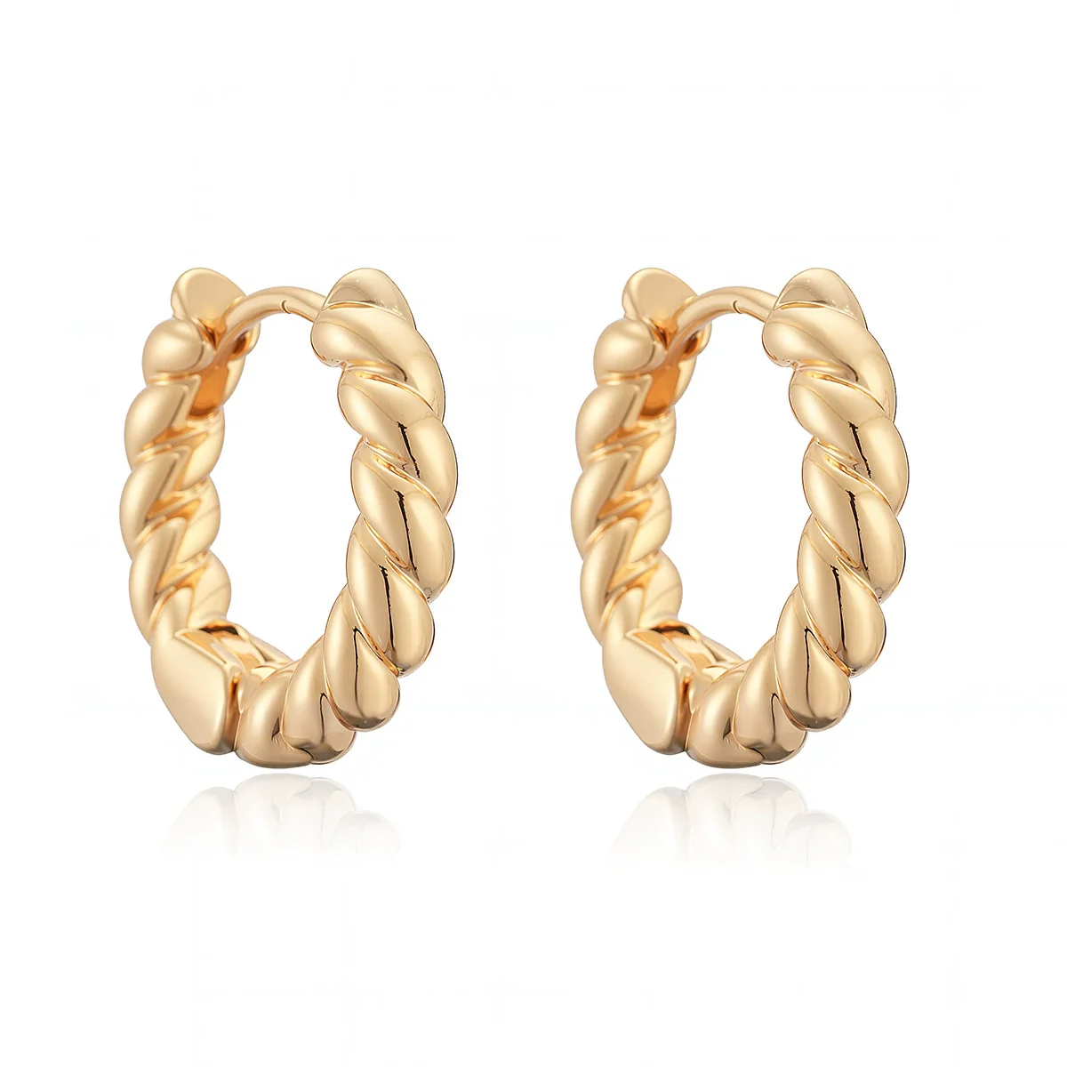 Wholesale Geometric Copper Micro Setting Twist Earrings For Women - Image 6