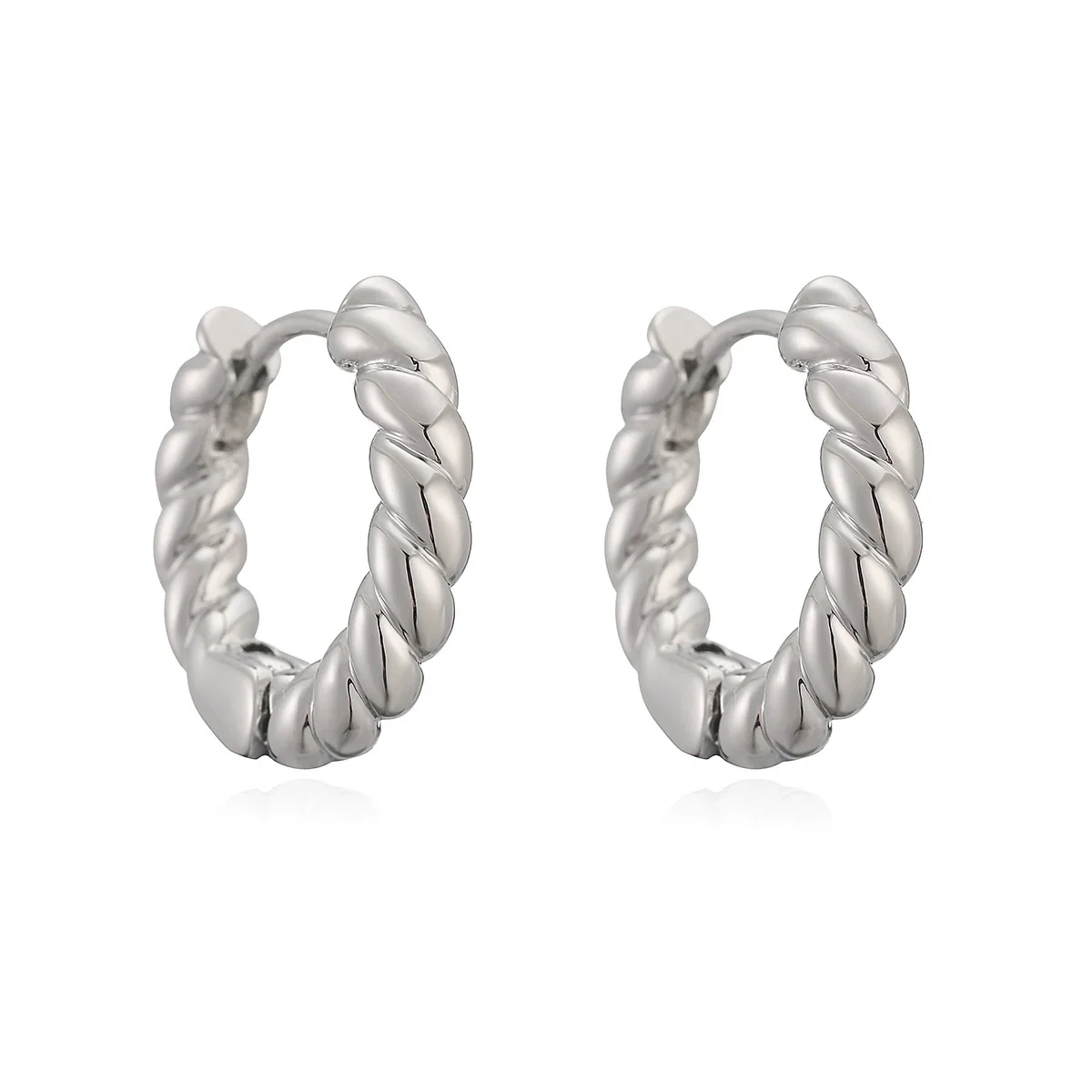 Wholesale Geometric Copper Micro Setting Twist Earrings For Women - Image 7