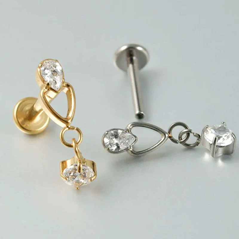 Wholesale Geometric Copper Stainless Steel Electroplating Unisex Puncture Earrings - Image 2