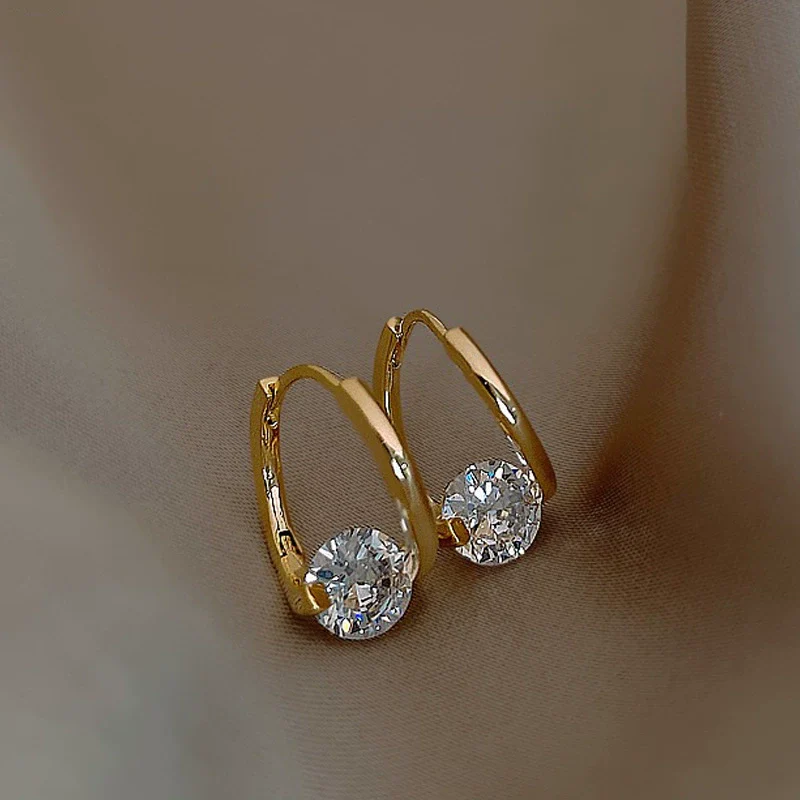 Wholesale Geometric Copper Zircon Earrings For Women - Image 3