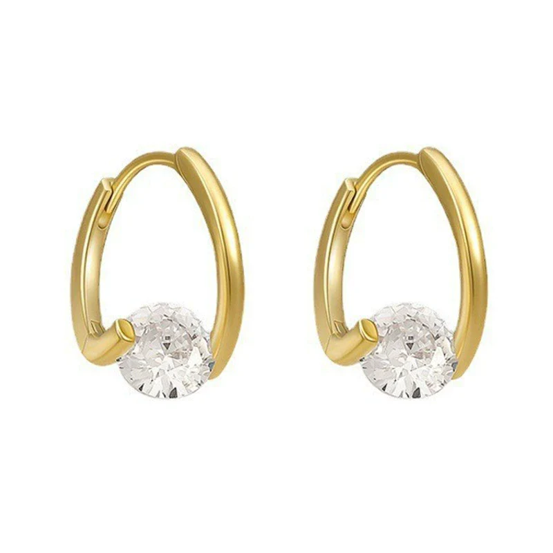 Wholesale Geometric Copper Zircon Earrings For Women - Image 5