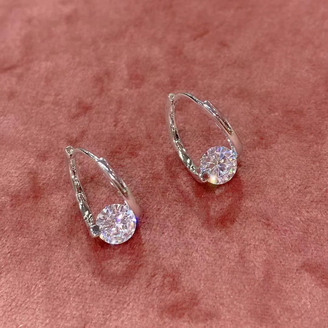 Wholesale Geometric Copper Zircon Earrings For Women - Image 6