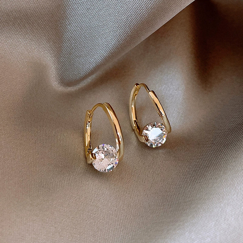 Wholesale Geometric Copper Zircon Earrings For Women - Image 7