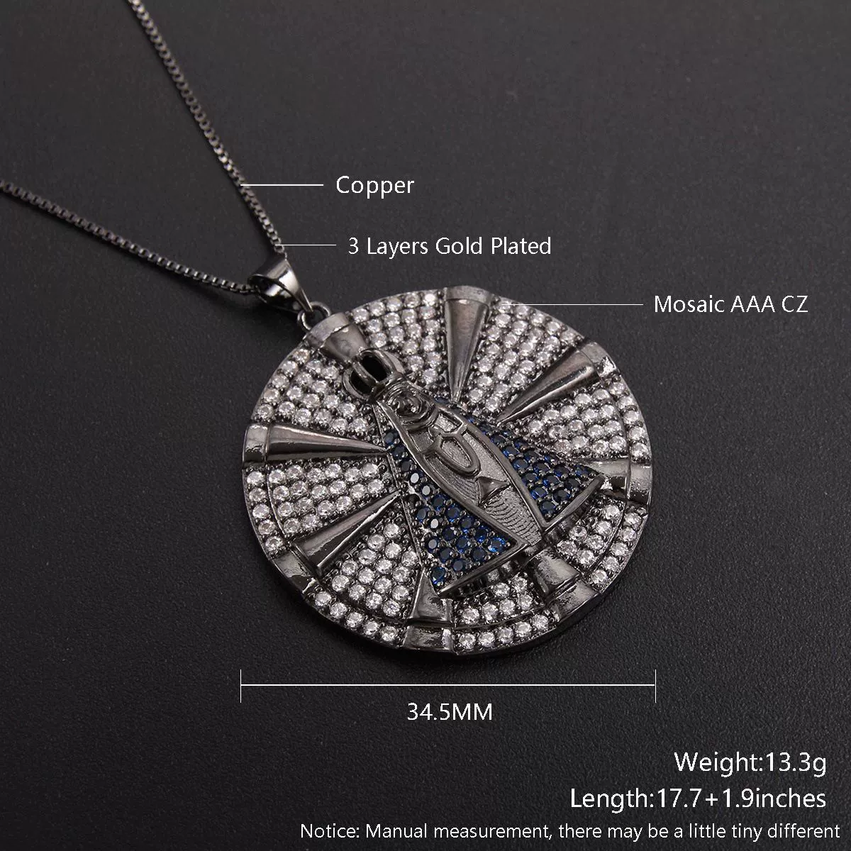 Wholesale Geometric Cross Crown Pendant Necklace Copper Electroplated Unisex - Image 3