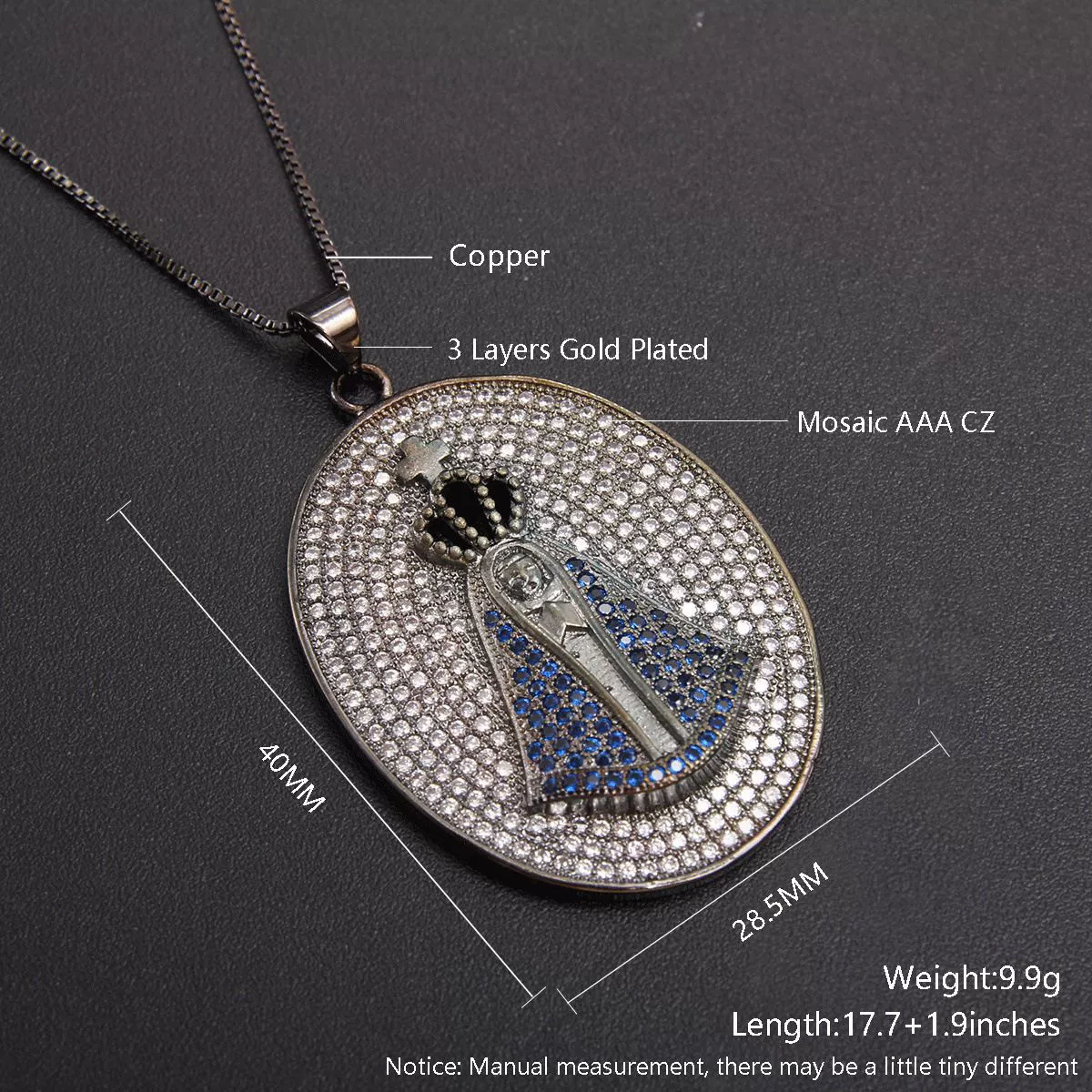 Wholesale Geometric Cross Crown Pendant Necklace Copper Electroplated Unisex - Image 4