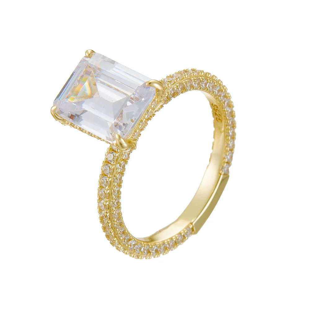 Wholesale Geometric Diamond Inlaid 925 Sterling Silver Ring For Women - Image 5