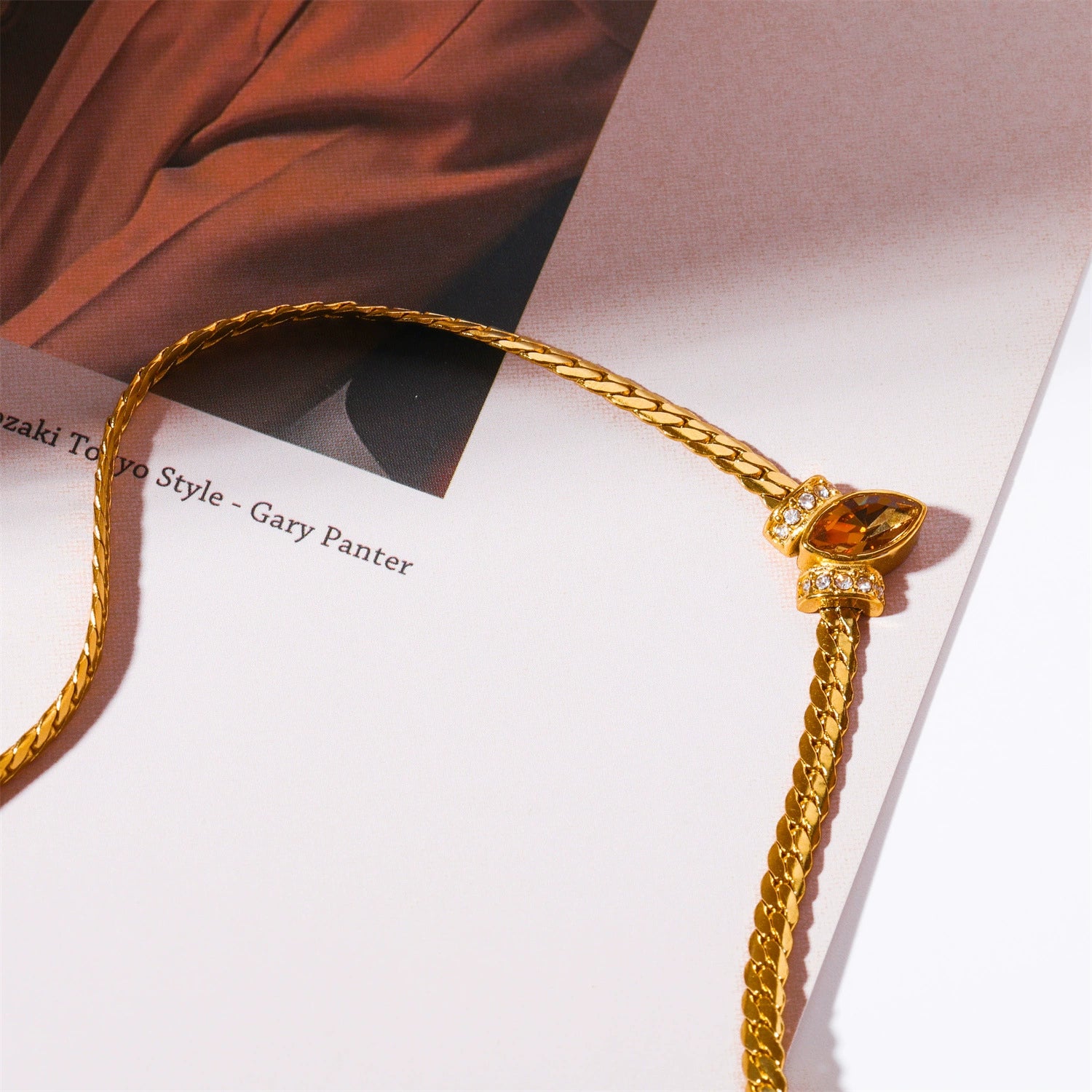 Wholesale Geometric Diamond Stainless Steel Marquise Zircon Mixed Gem Inlay Necklace Multilayer Stacking Clavicle Chain Accessory - Image 4