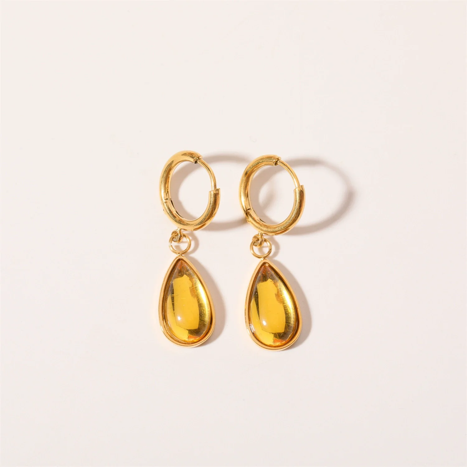 Wholesale Geometric Dropshaped Stainless Steel Electroplated Birthstone Earrings Unisex - Image 13