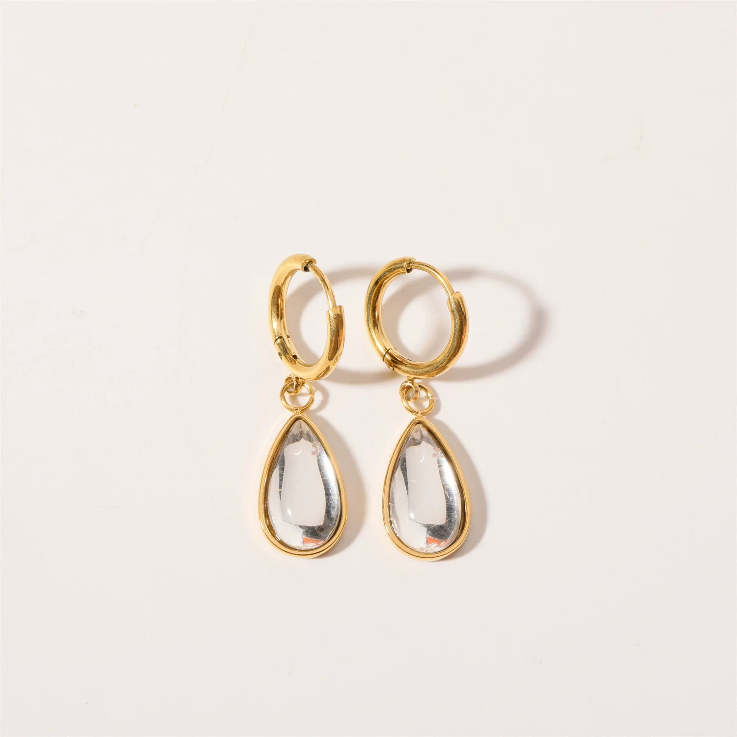Wholesale Geometric Dropshaped Stainless Steel Electroplated Birthstone Earrings Unisex - Image 9