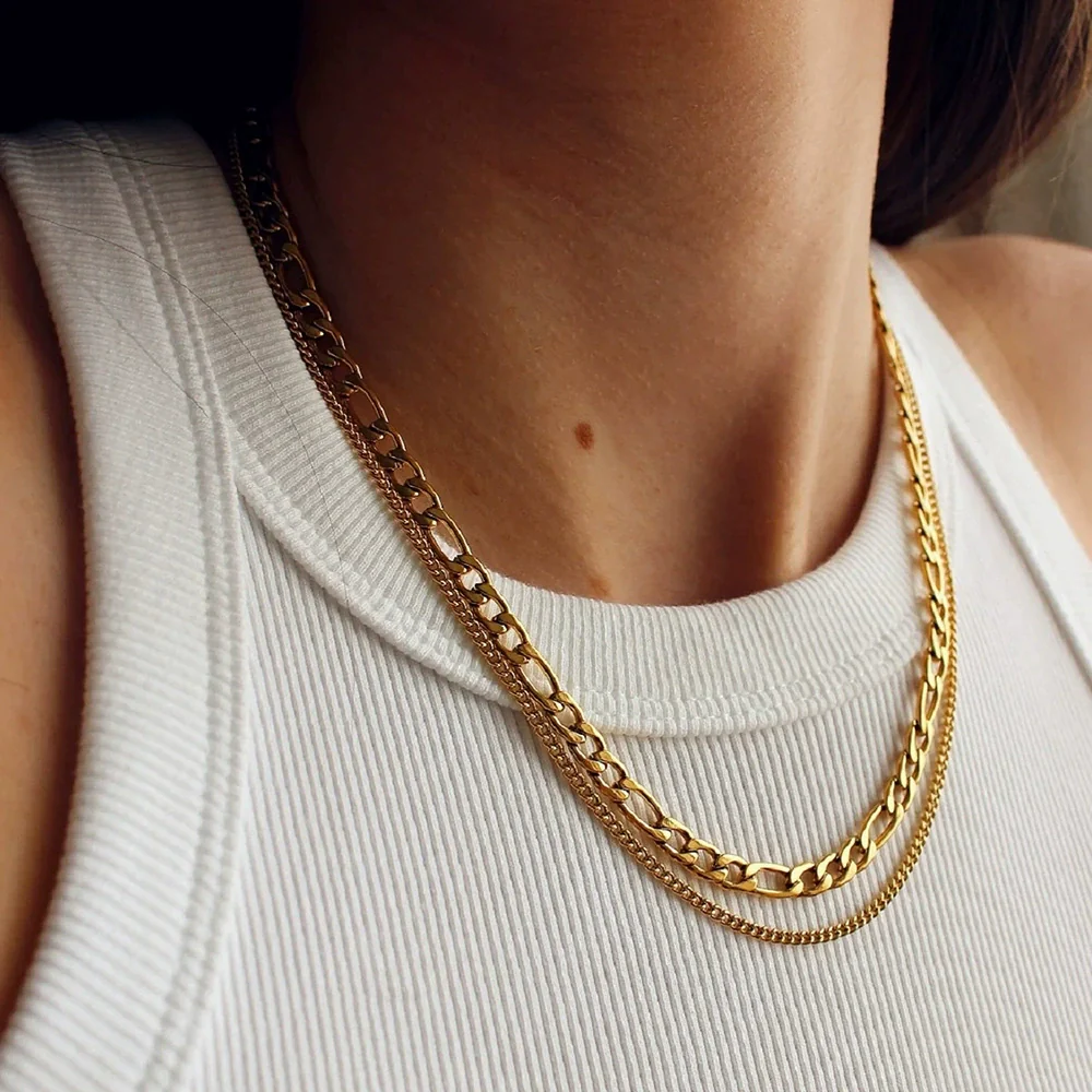 Wholesale Geometric Electroplated Stainless Steel And Titanium Steel Necklace For Women - Image 3