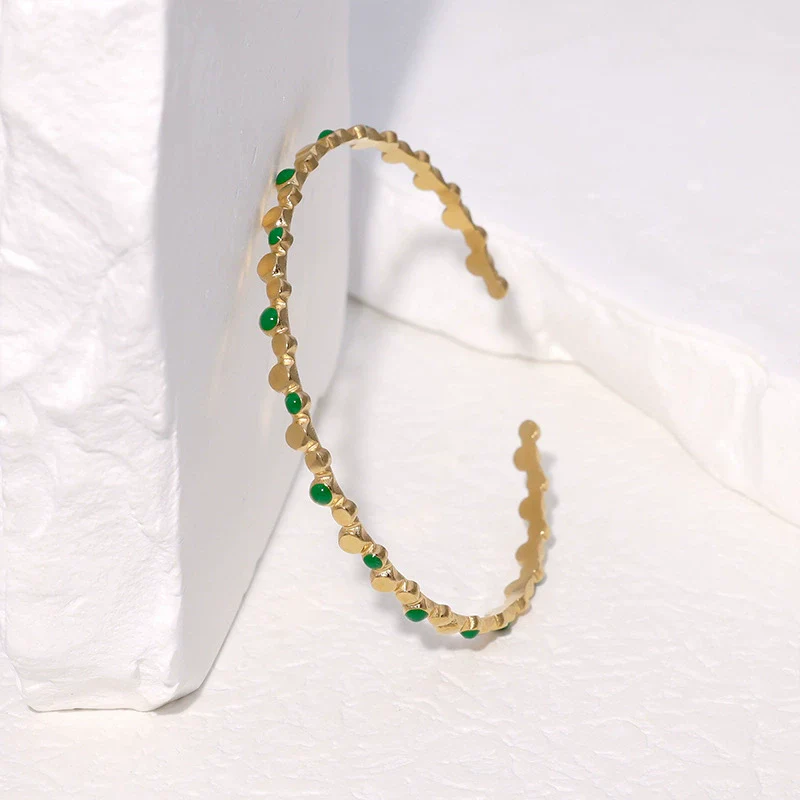 Wholesale Geometric Electroplated Stainless Steel Open Bracelet Accessories - Image 2
