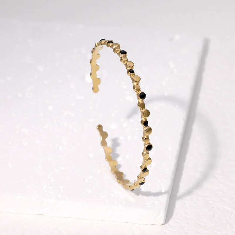 Wholesale Geometric Electroplated Stainless Steel Open Bracelet Accessories - Image 3
