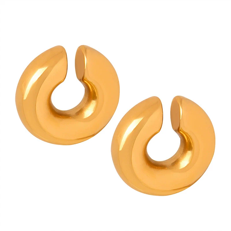 Wholesale Geometric Electroplated Titanium Steel Ear Clips For Girls Fashion Jewelry - Image 5