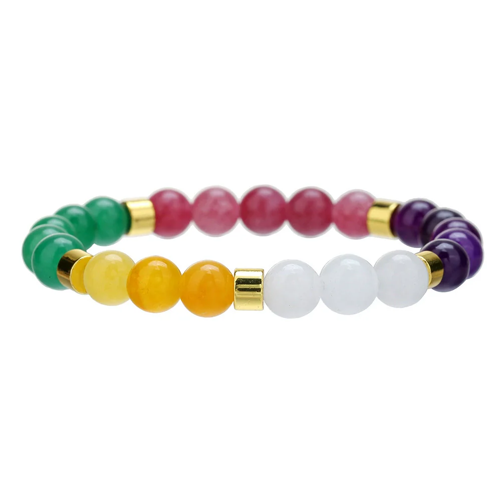 Wholesale Geometric Handmade Natural Crystal Bracelets For Men And Women Aventurine Malachite Amethyst - Image 7