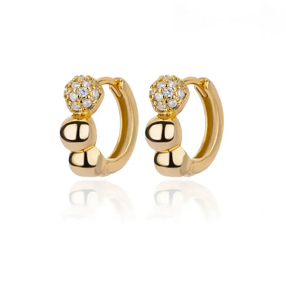 Wholesale Geometric Heartshaped Hollow Earrings Stainless Steel Inlaid With Colored Zircon Gold Edge Button Style Unisex Electroplated - Image 13