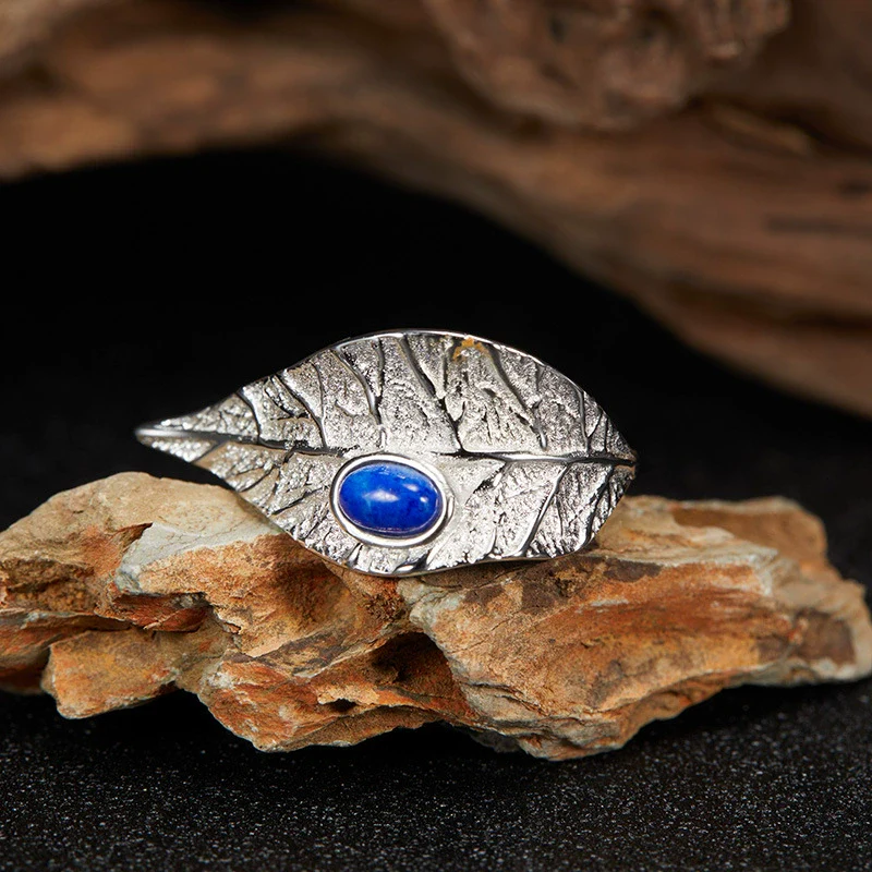 Wholesale Geometric Leaf Design S925 Sterling Silver Ring Set With Gems Unisex - Image 12