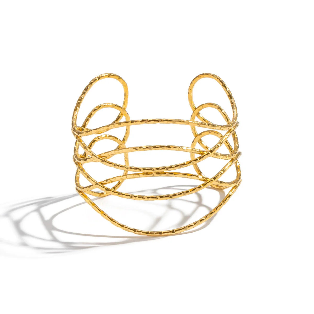 Wholesale Geometric Lines Cross Hollow Opening Stainless Steel Electroplated Bracelet Jewelry For Girls - Image 5