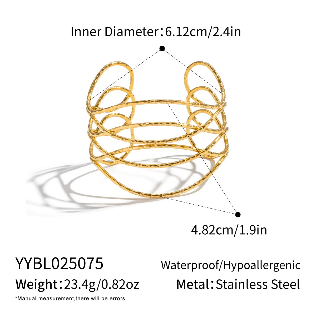 Wholesale Geometric Lines Cross Hollow Opening Stainless Steel Electroplated Bracelet Jewelry For Girls - Image 6