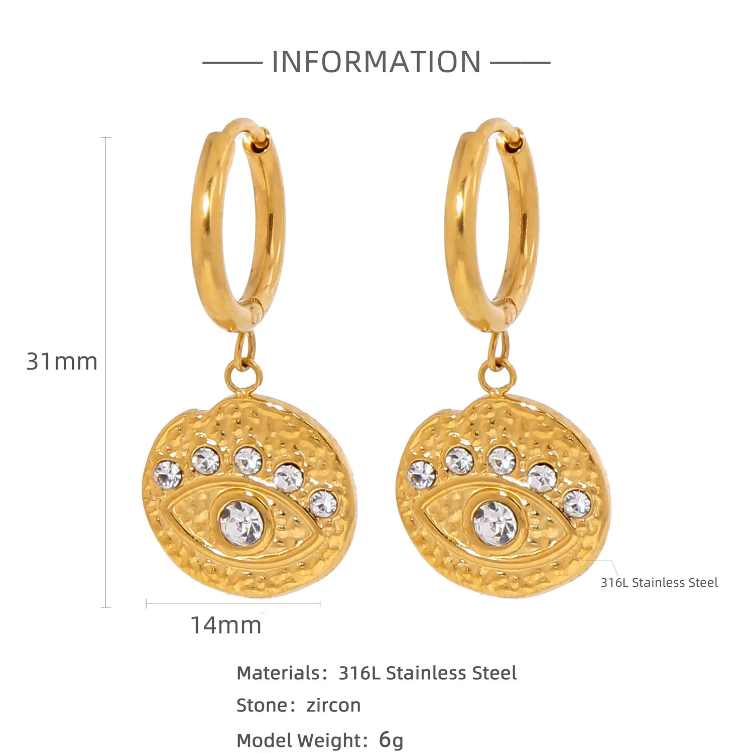 Wholesale Geometric Personality Earrings Acrylic Stainless Steel Mixed Material 18K Gold Plated Electroplating For Women - Image 9