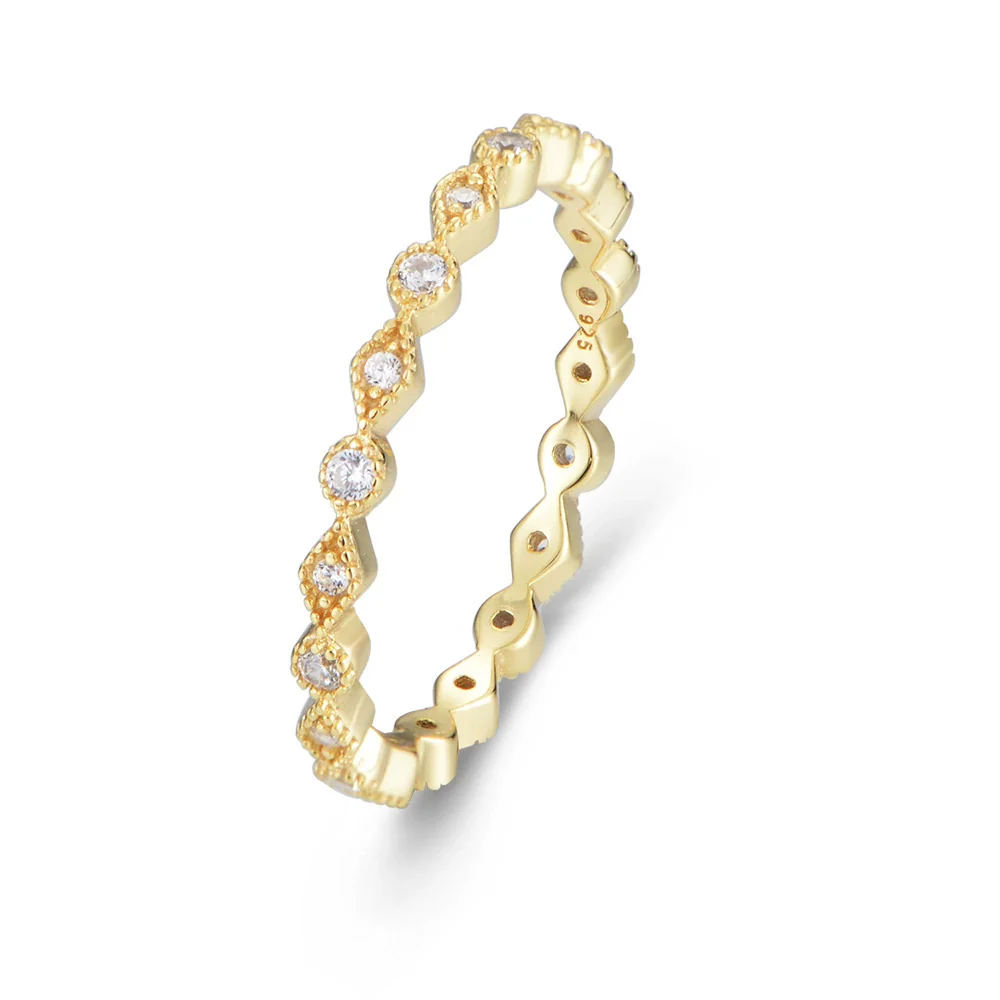Wholesale Geometric Rhombus Diamond Stacking Ring For Women S925 Sterling Silver - Image 5