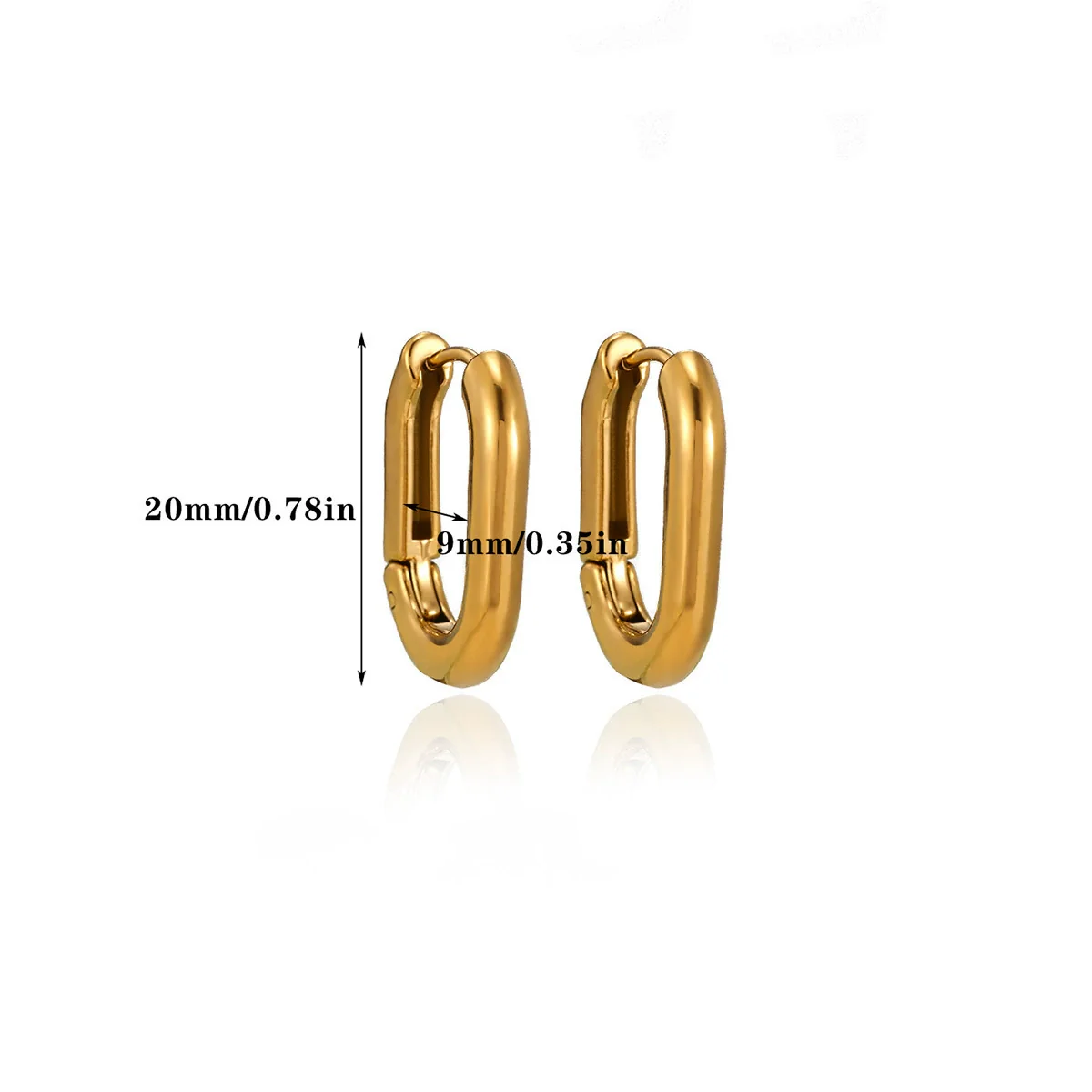 Wholesale Geometric Stainless Steel 18K Gold Plated Hollow Oval Ring Circle Earrings For Men And Women - Image 5