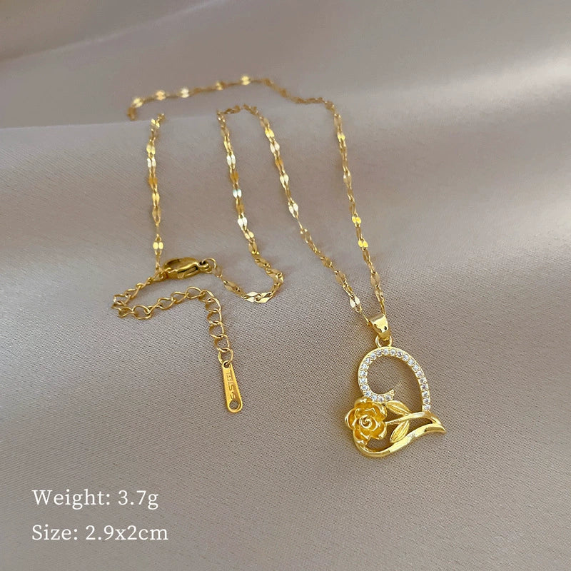 Wholesale Geometric Stainless Steel And Copper Diamond Necklace For Unisex - Image 4