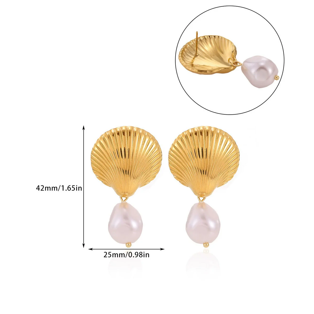 Wholesale Geometric Stainless Steel And Gold Electroplated Starfish Shell Earrings For Women And Men - Image 5