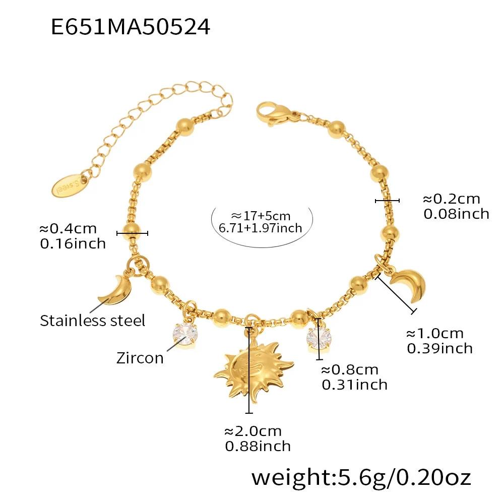 Wholesale Geometric Stainless Steel Electroplated 18K Real Gold 5A Zircon Diy Bracelet Anklet Jewelry For Women - Image 18