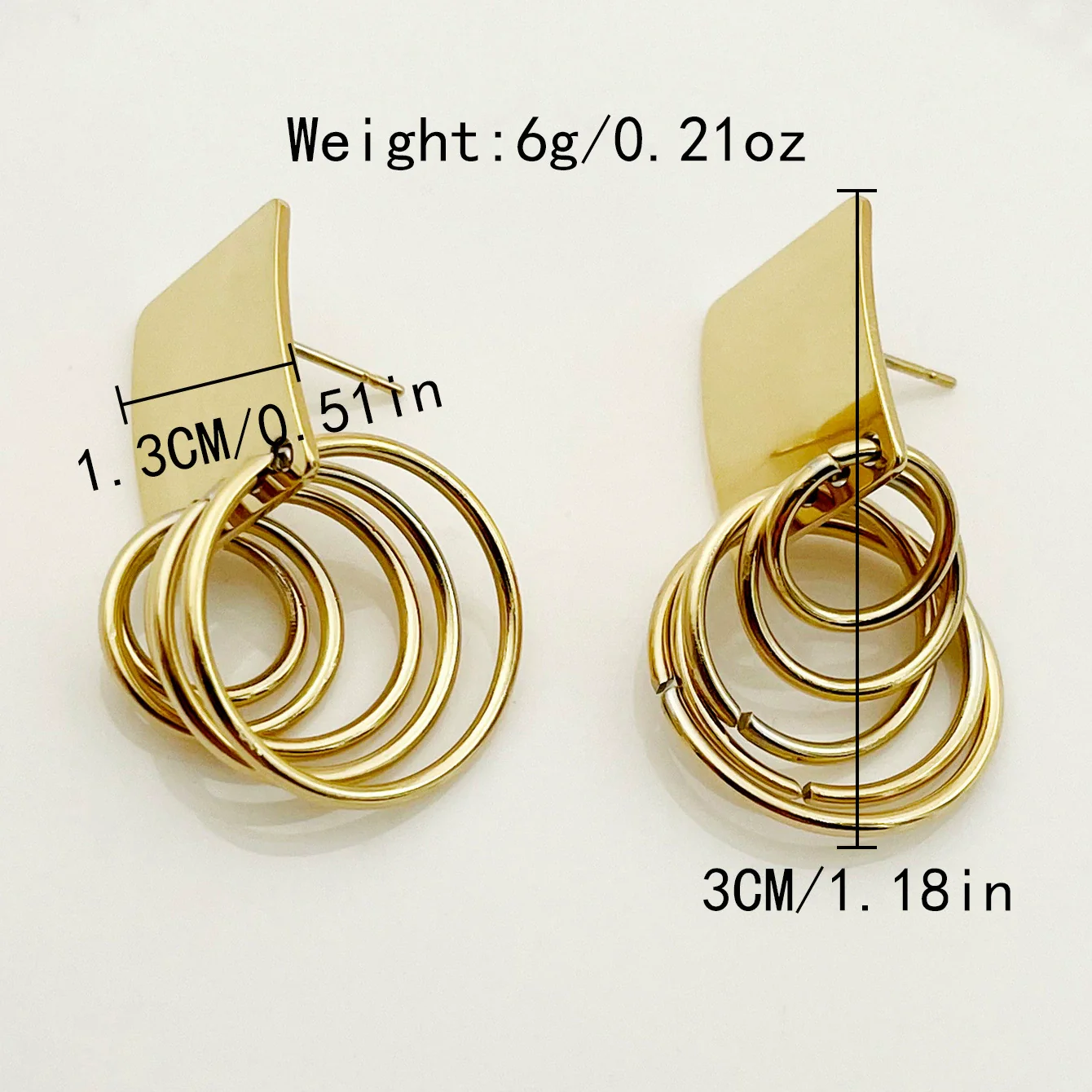 Wholesale Geometric Stainless Steel Electroplated Earrings - Image 3