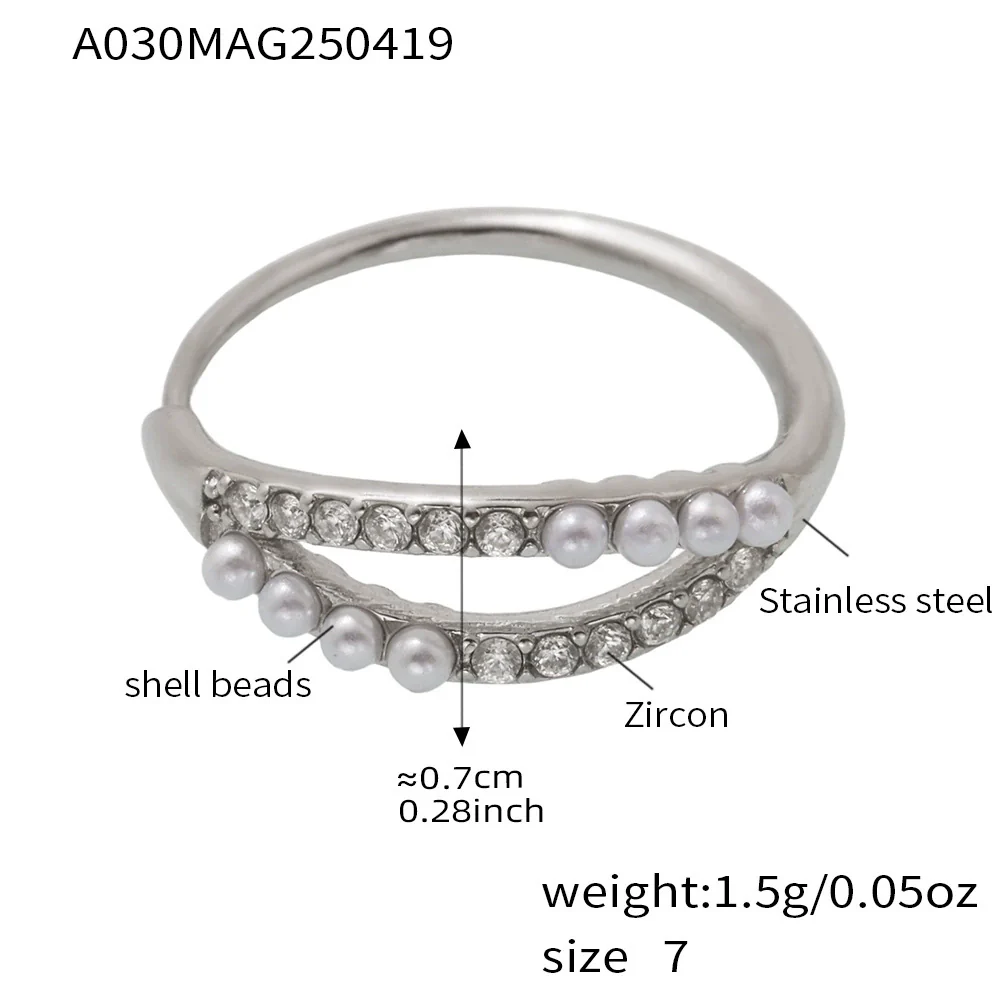 Wholesale Geometric Stainless Steel Electroplated Open Finger Ring For Women - Image 7