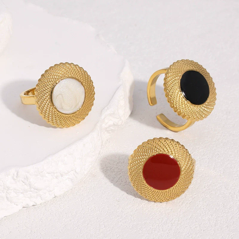 Wholesale Geometric Stainless Steel Electroplated Open Ring Women's Jewelry
