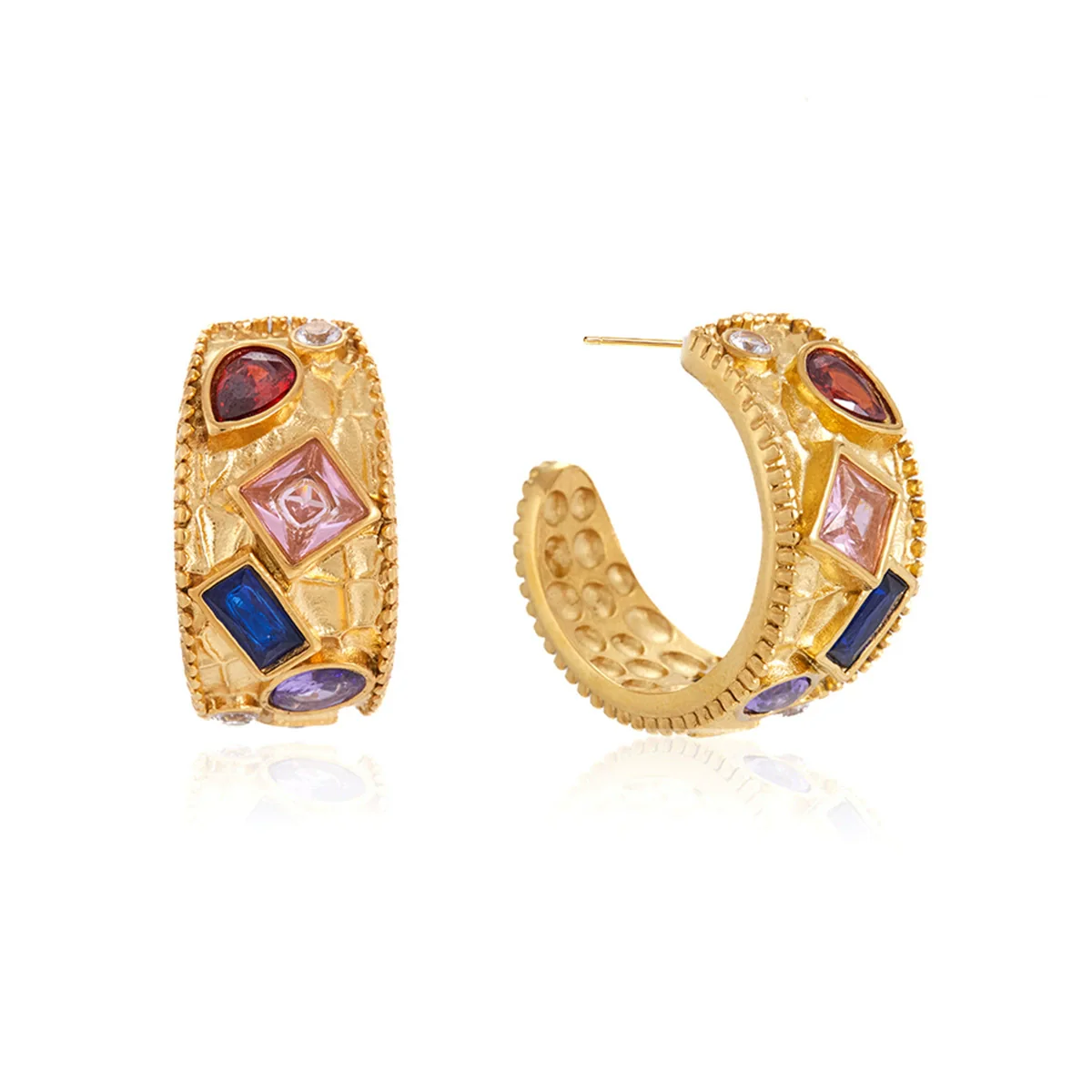 Wholesale Geometric Stainless Steel Electroplated Women's Earrings - Image 5
