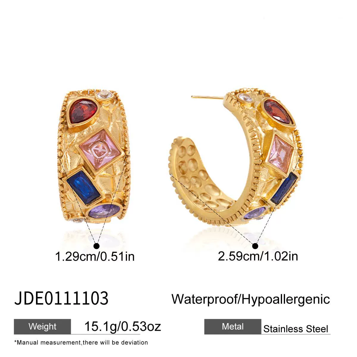 Wholesale Geometric Stainless Steel Electroplated Women's Earrings - Image 6