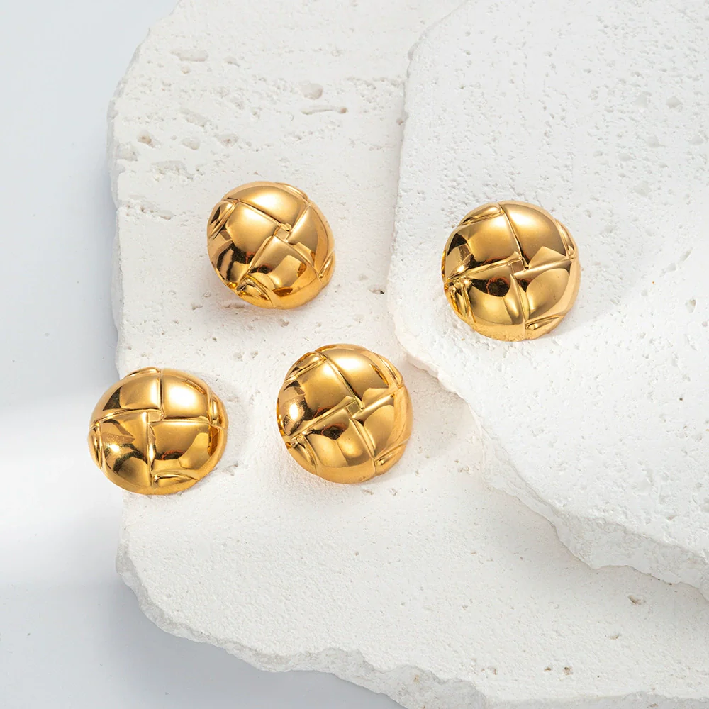 Wholesale Geometric Stainless Steel Goldplated Turtle Shell Fashion Personality Earrings For Women